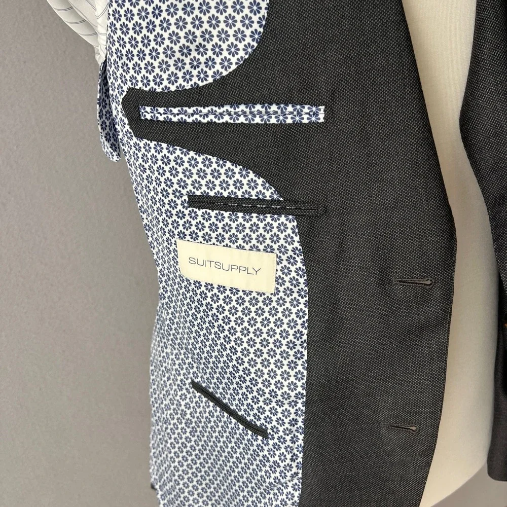 Suitsupply Suit Coat Blazer Mens 40R Charcoal Grey Wool Vitale Barberis Canonico